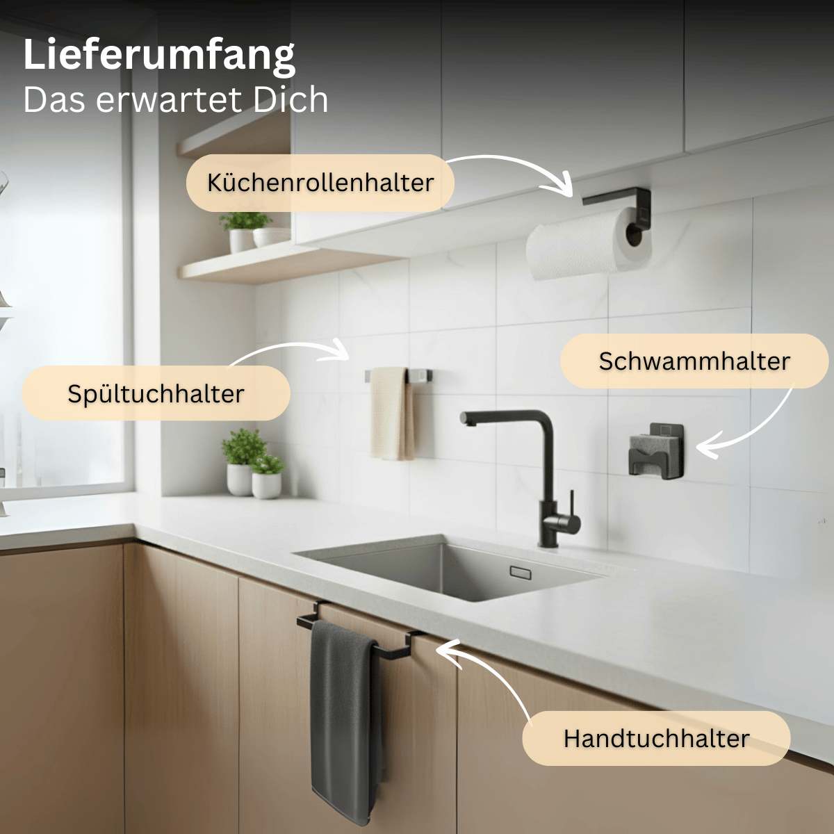 Küchen-Organisation Premium Set - schwarz