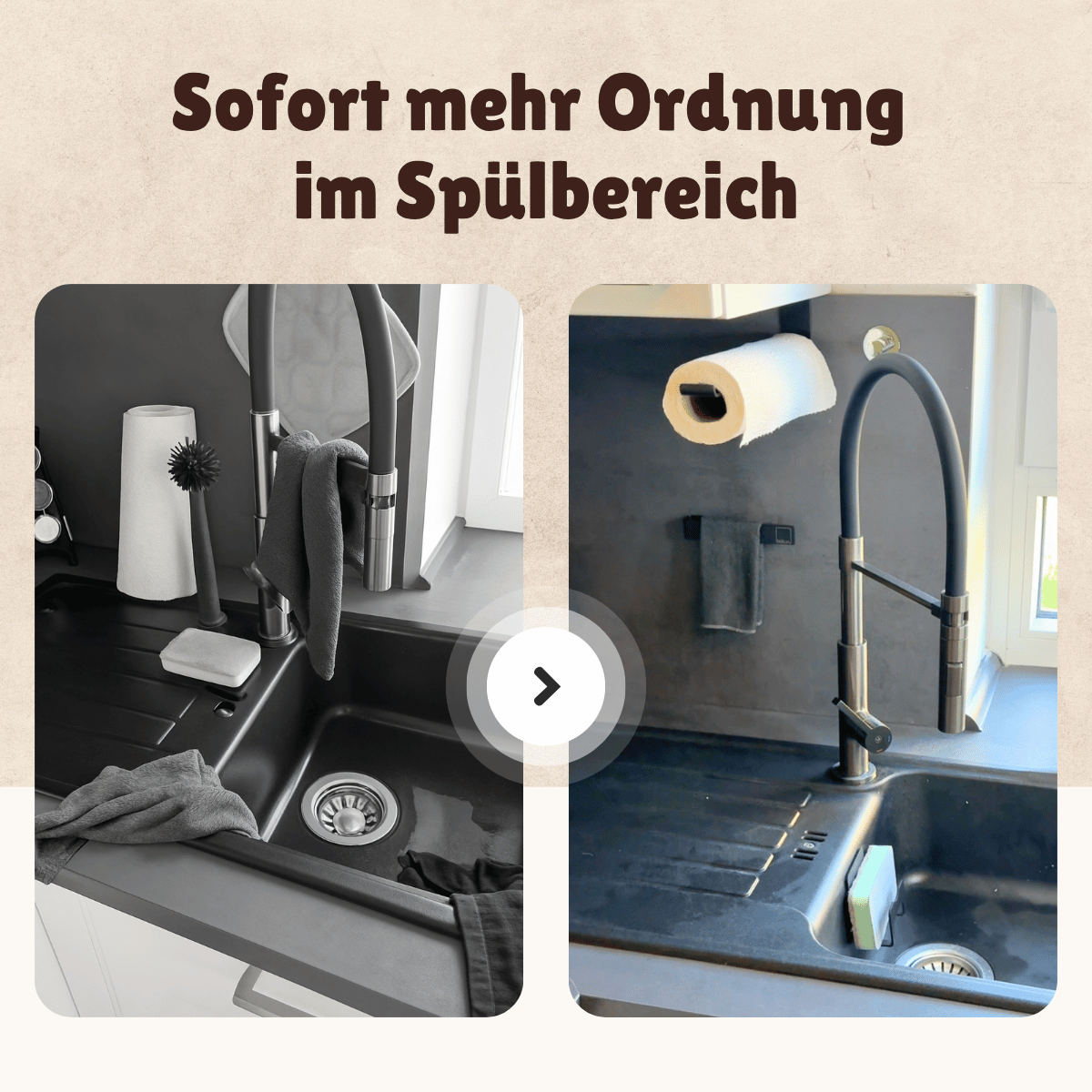 Spülbecken Ordnungs-Set - schwarz