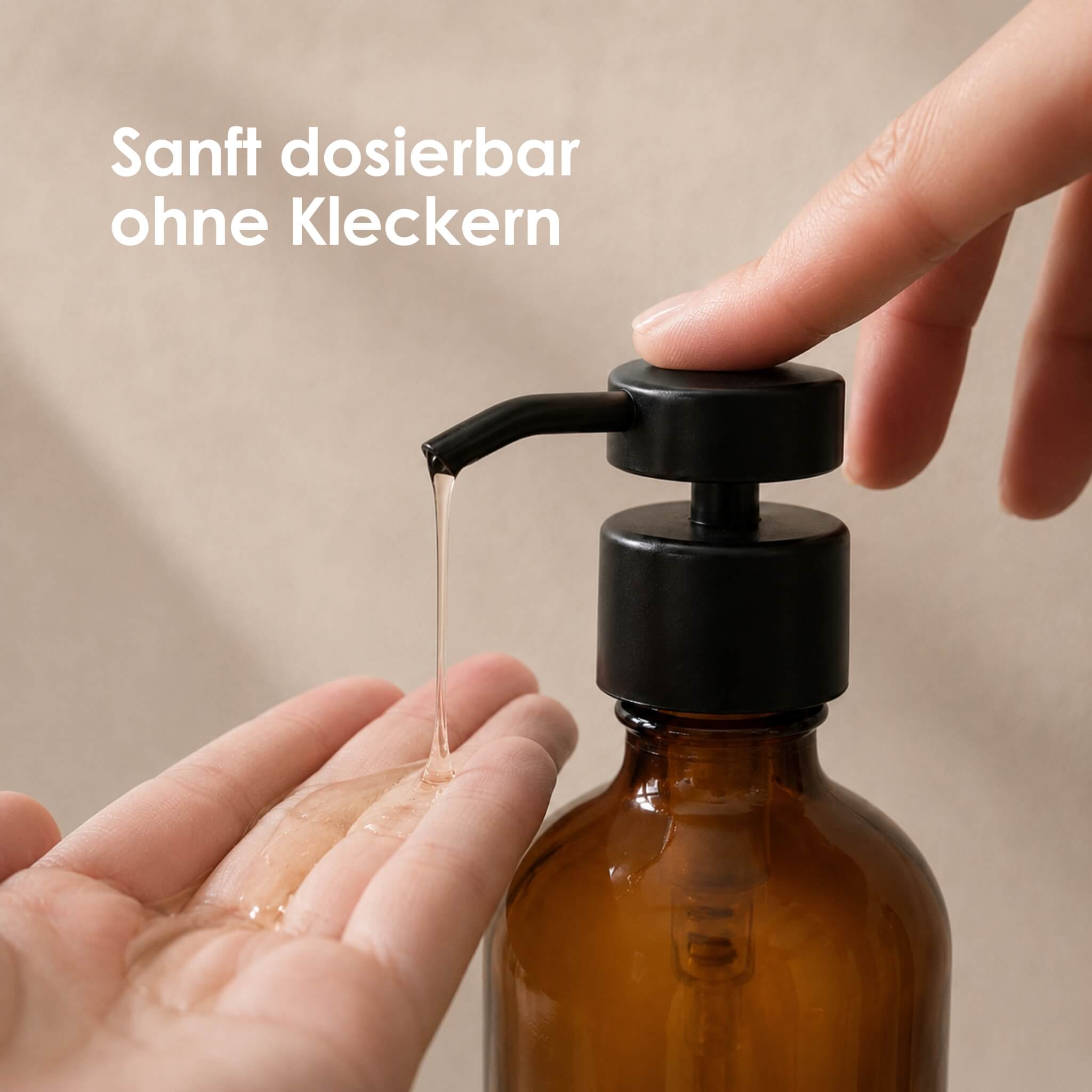 Seifenspender aus Braunglas