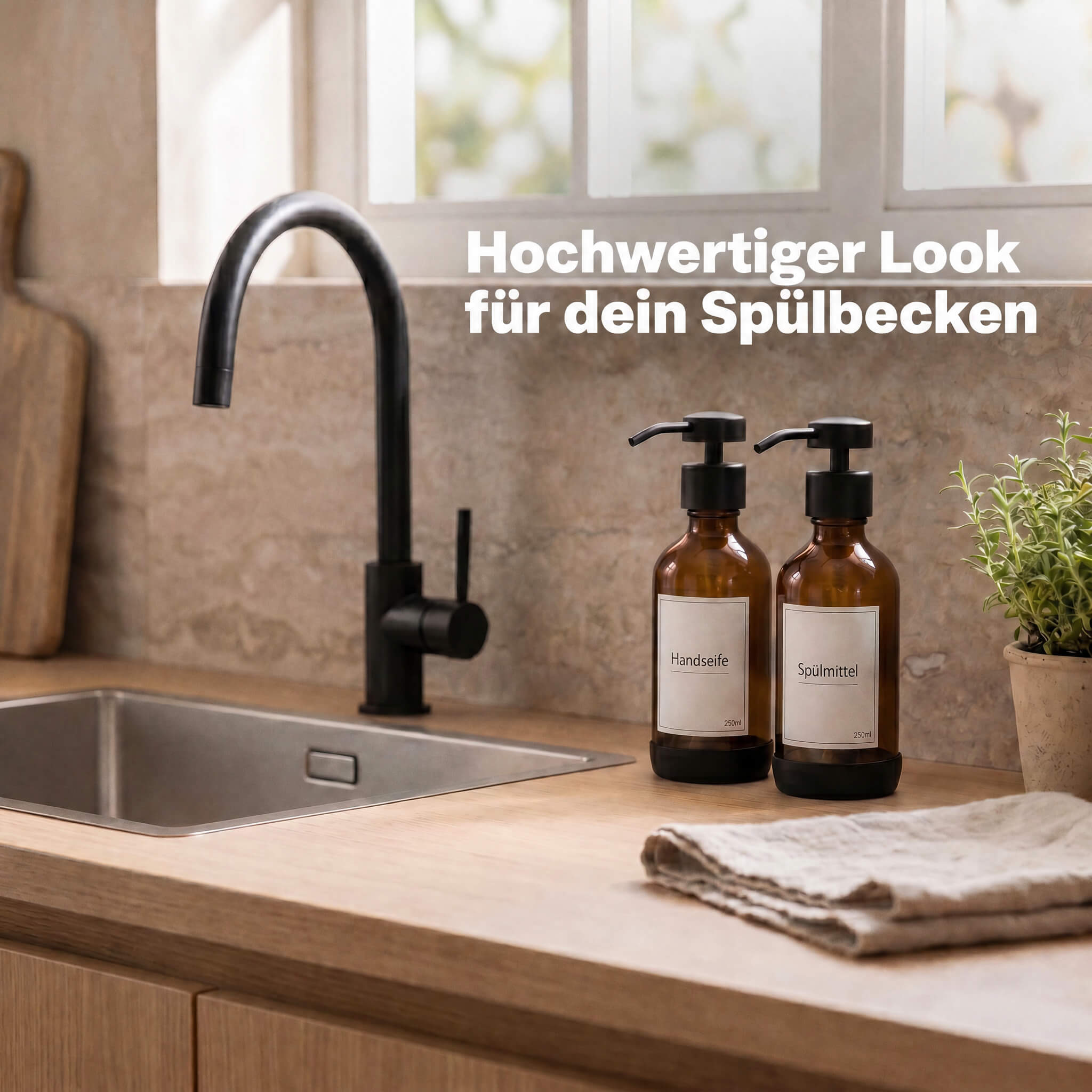 Seifenspender aus Braunglas 2er Set