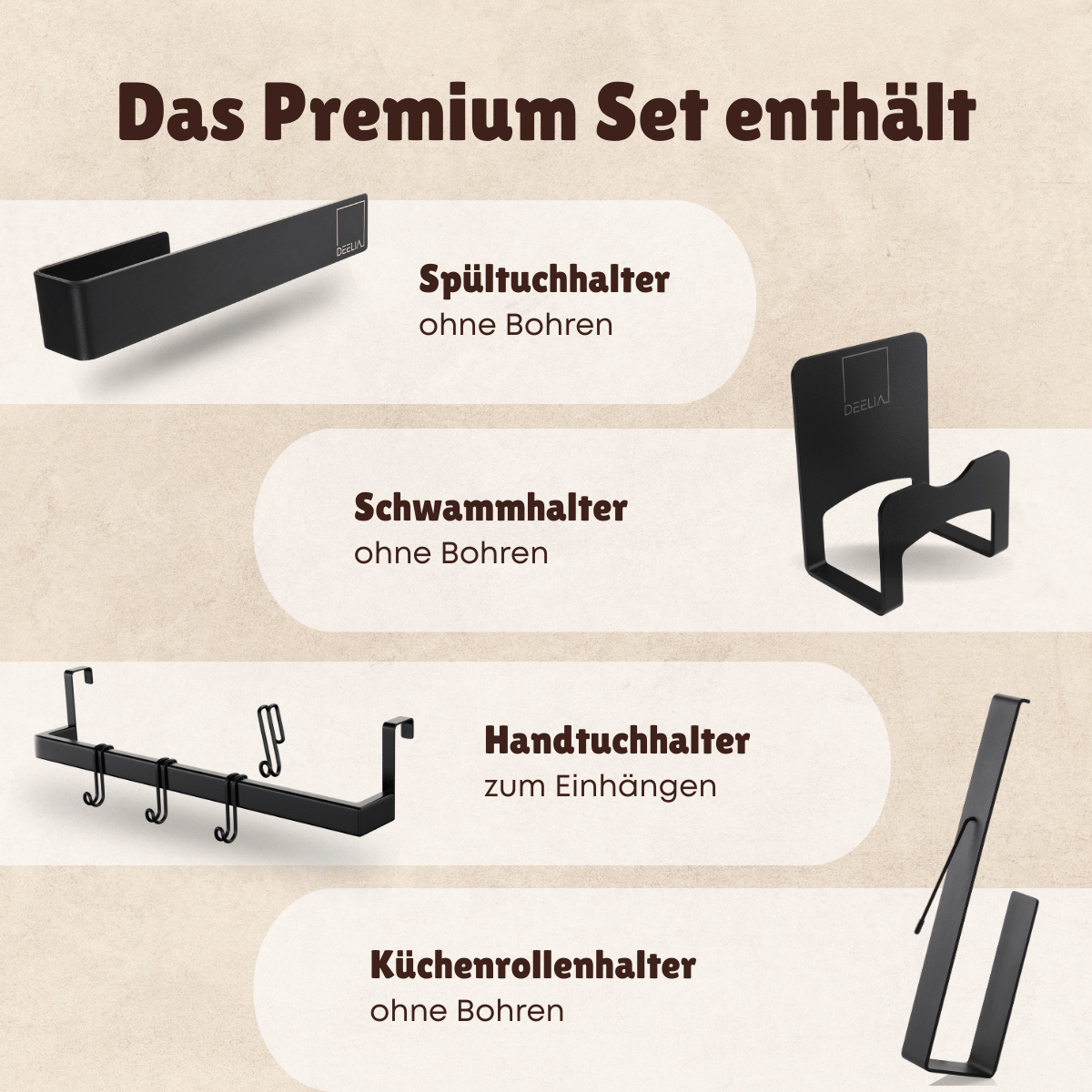 Ordnungshelfer Premium Set - schwarz