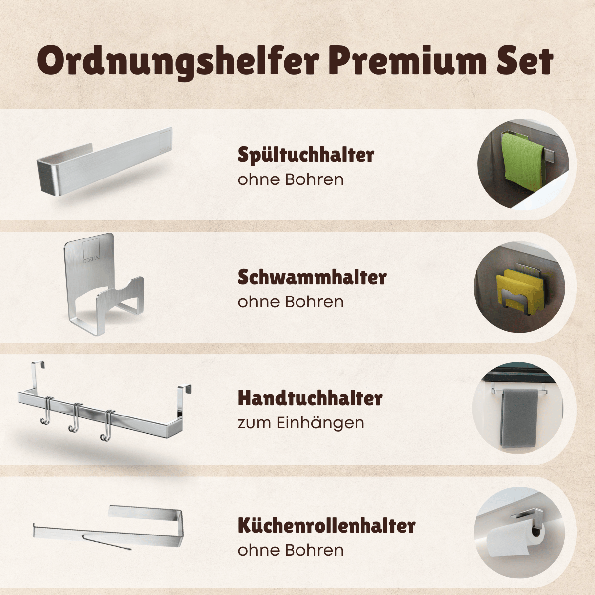 Ordnungshelfer Premium Set - silber - DEELIA